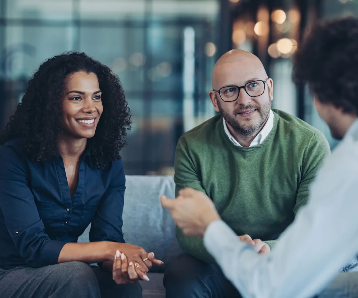 Colleagues engaged in conversation