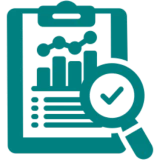 Data analysis clipboard graphic